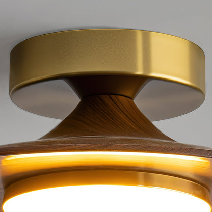 Plafondlamp Houtlook Goud LED Rond 24cm Modern Design