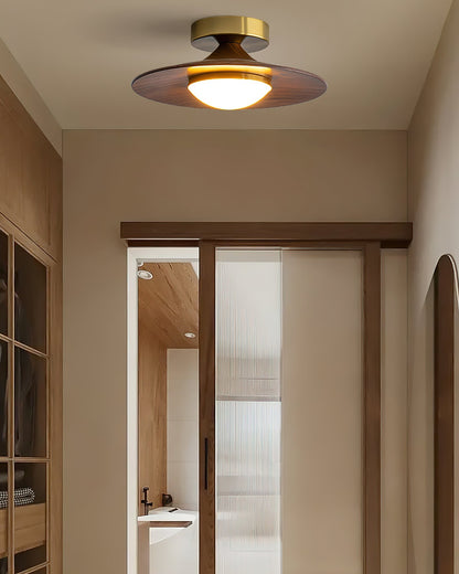 Moderne Plafondlamp met Metaal en Houtaccent – LED Lamp voor Keuken & Woonruimte