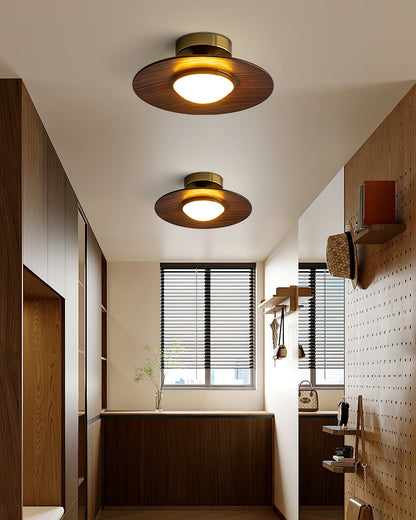 Moderne Plafondlamp met Metaal en Houtaccent – LED Lamp voor Keuken & Woonruimte