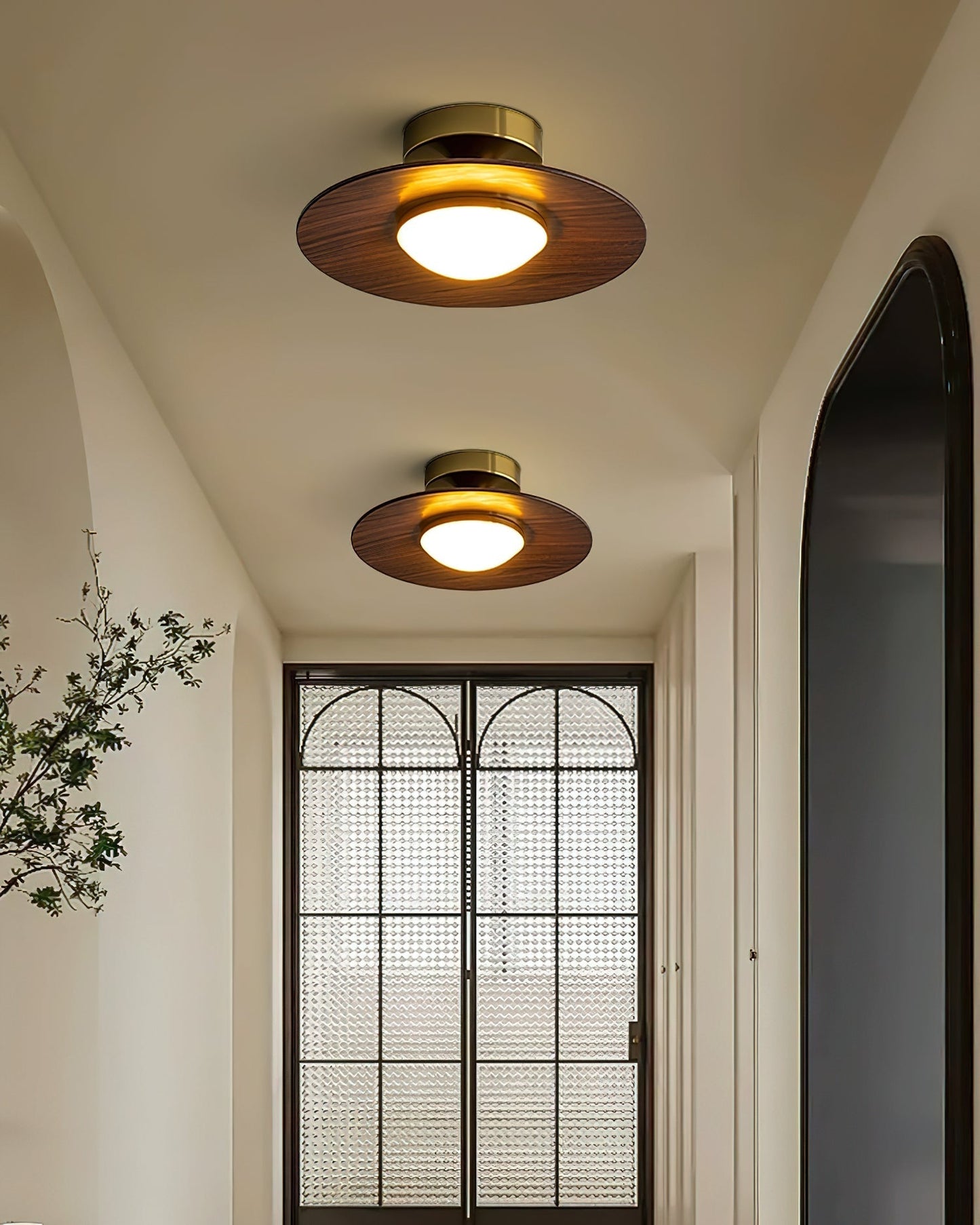Moderne Plafondlamp met Metaal en Houtaccent – LED Lamp voor Keuken & Woonruimte