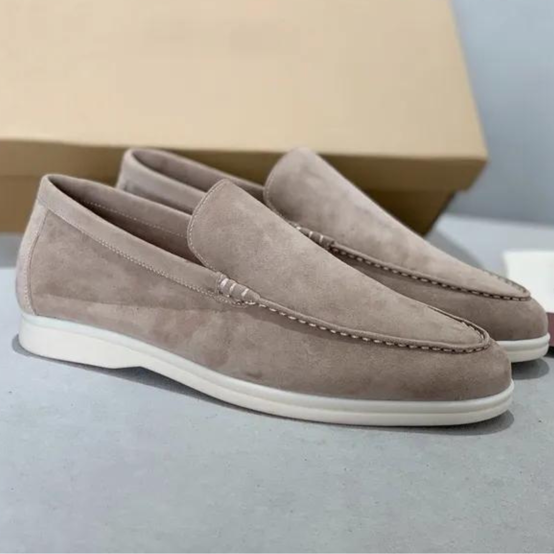 Luxe Leren Loafers Suède Stijl Met Comfortabele Binnenzool