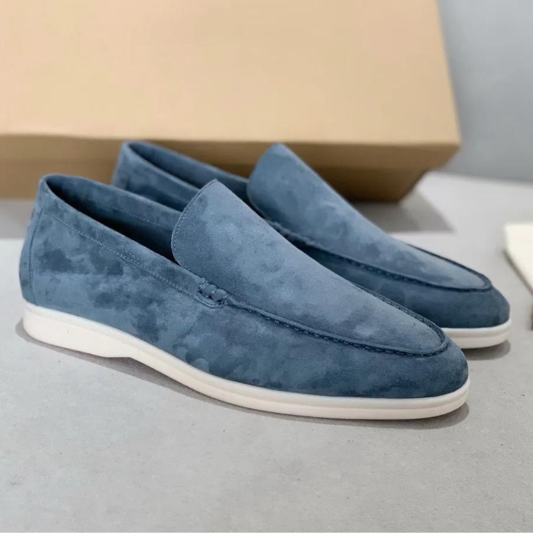 Luxe Leren Loafers Suède Stijl Met Comfortabele Binnenzool