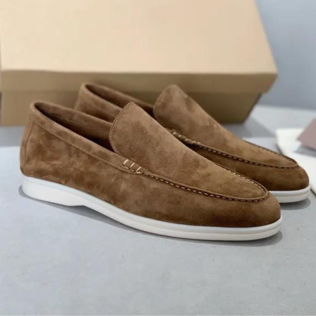Luxe Leren Loafers Suède Stijl Met Comfortabele Binnenzool