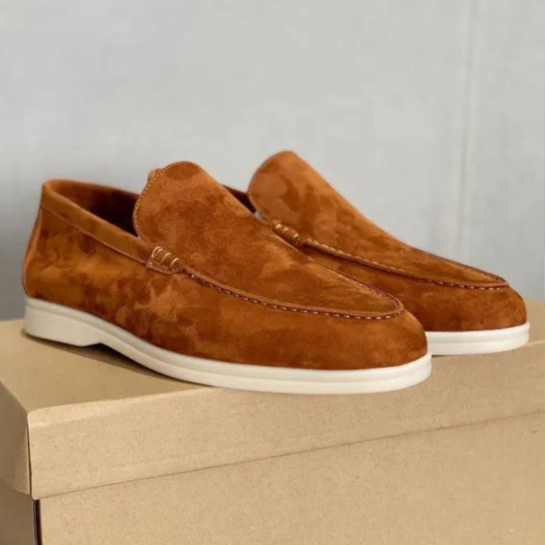 Luxe Leren Loafers Suède Stijl Met Comfortabele Binnenzool