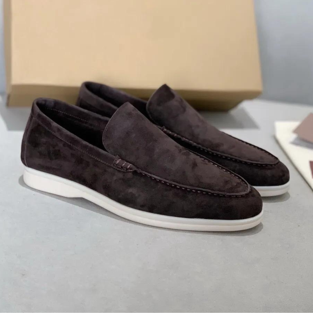 Luxe Leren Loafers Suède Stijl Met Comfortabele Binnenzool