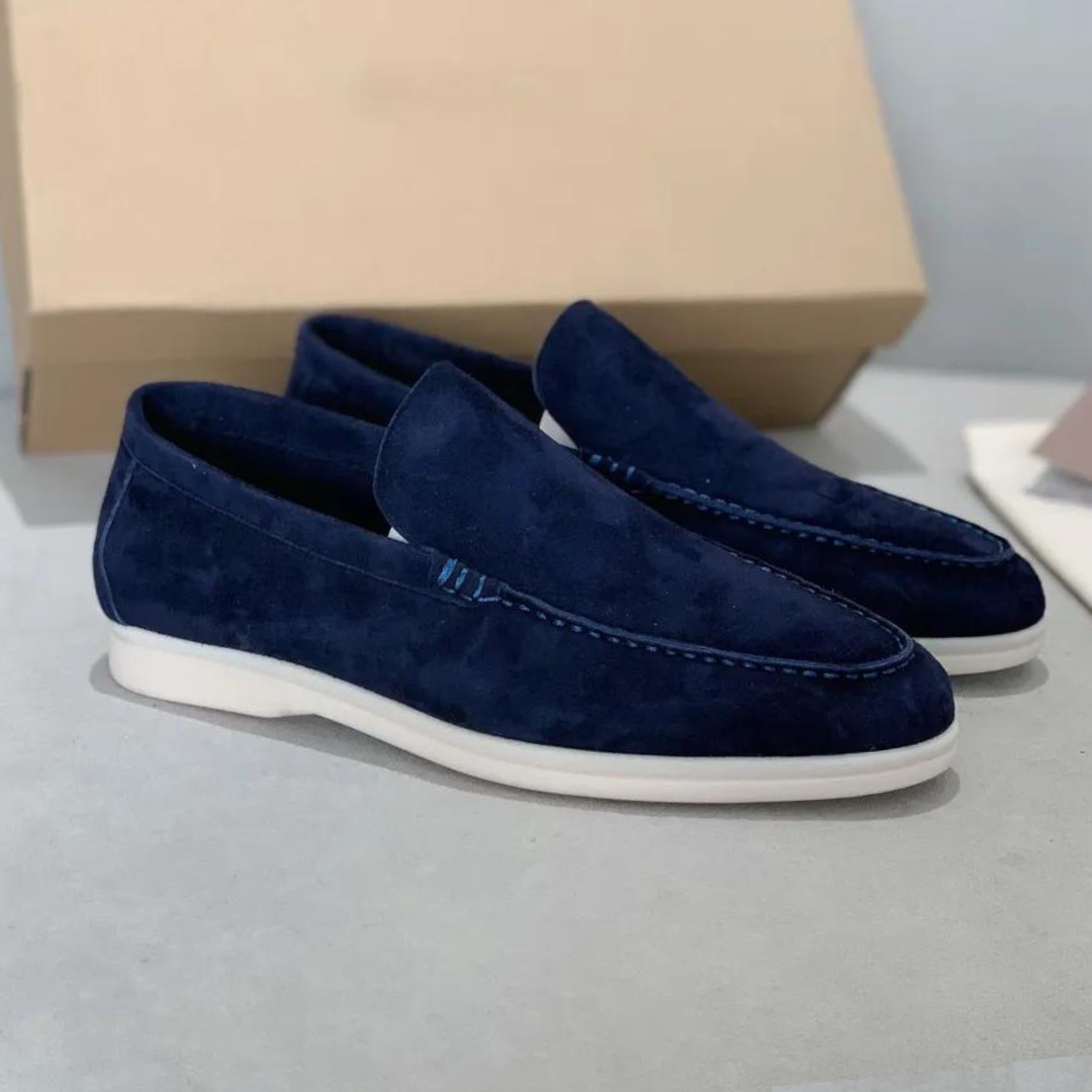 Leren Loafers met Suède Uiterlijk en Leren Binnenzool