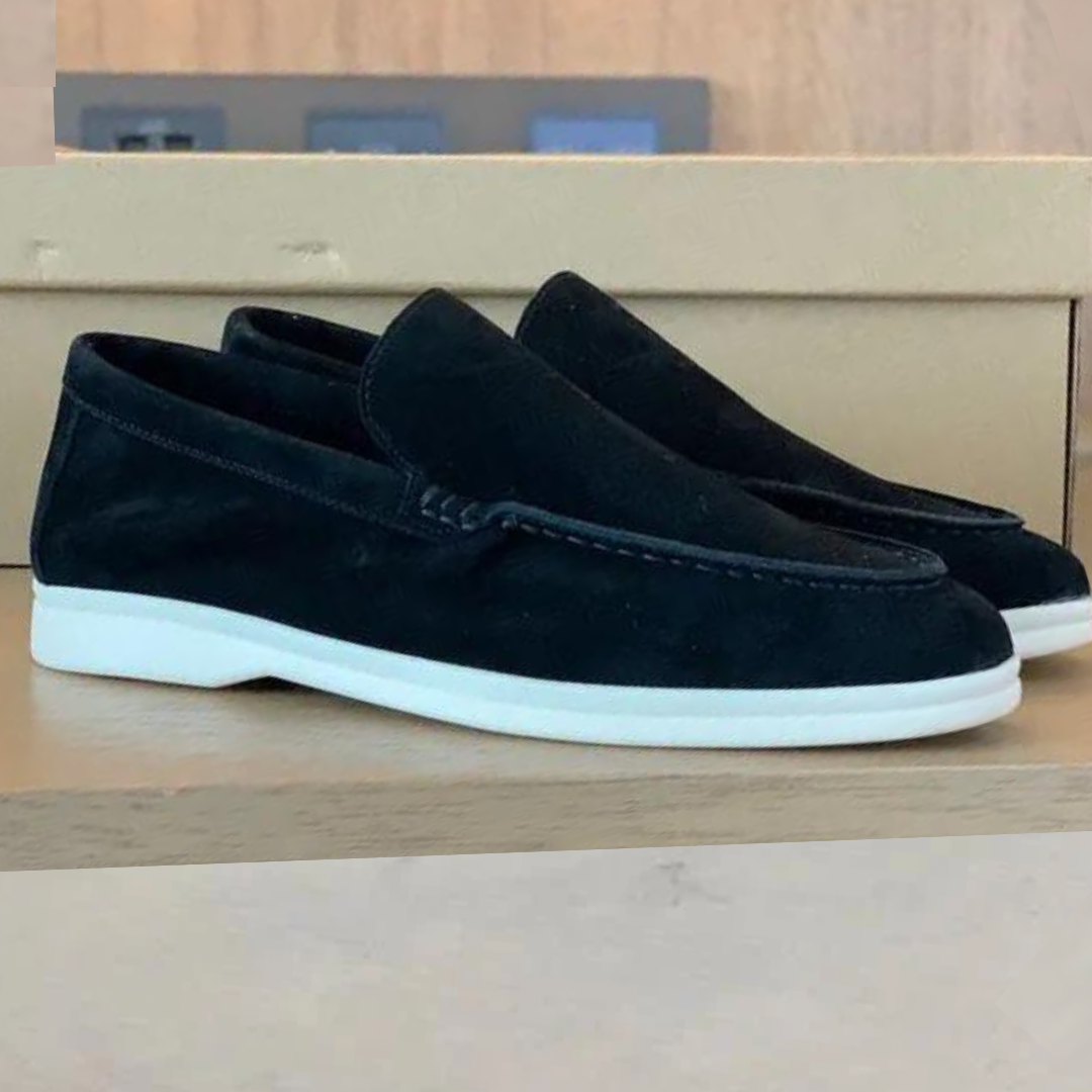 Luxe Leren Loafers Suède Stijl Met Comfortabele Binnenzool
