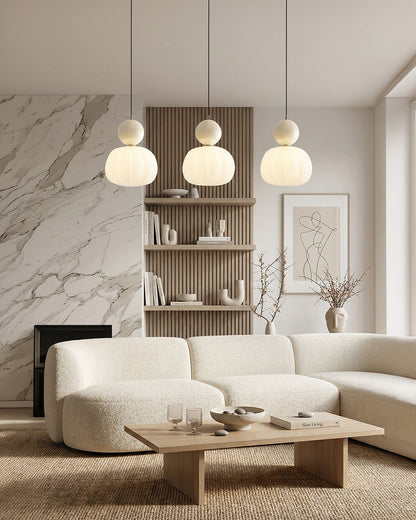 Geometrische Hanglamp Bauhaus Design Metaal Glas E27 – 1 of 3 Lichtpunten Dimbaar Sfeerverlichting