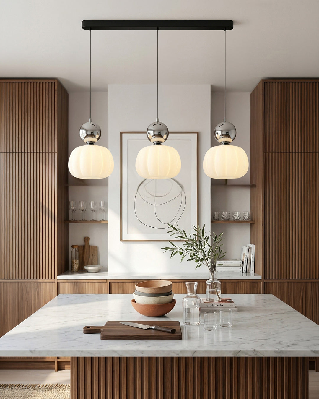 Geometrische Hanglamp Bauhaus Design Metaal Glas E27 – 1 of 3 Lichtpunten Dimbaar Sfeerverlichting