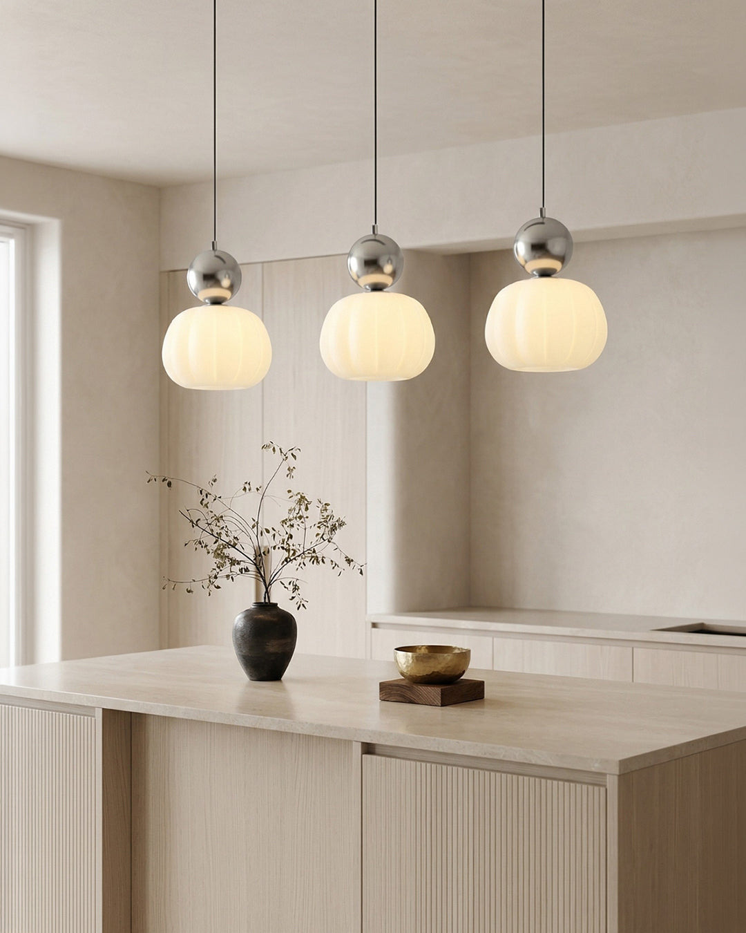 Geometrische Hanglamp Bauhaus Design Metaal Glas E27 – 1 of 3 Lichtpunten Dimbaar Sfeerverlichting