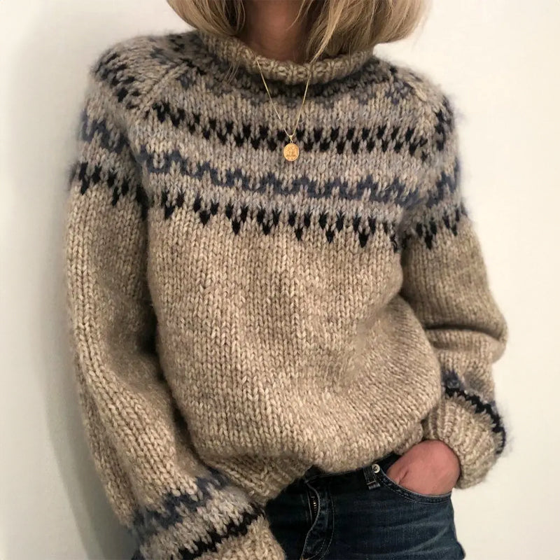 Dames Trui Warm en Stijlvol met Nordic Patroon