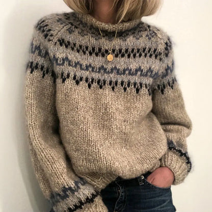 Dames Trui Warm en Stijlvol met Nordic Patroon
