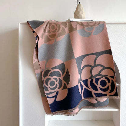 Olivia | Dames Sjaal - Omkeerbaar Bloemenpatroon, Luxe Stoffenmix 1