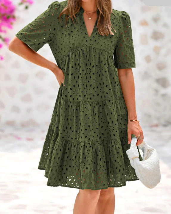 Olivia | Elegante zomerjurk met kanten ruches 3