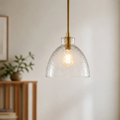 Geslepen Glazen Hanglamp Farmhouse Stijl – Amber of Helder Glas – Messing, Zwart of Nikkel Afwerking