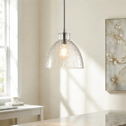 Geslepen Glazen Hanglamp Farmhouse Stijl – Amber of Helder Glas – Messing, Zwart of Nikkel Afwerking