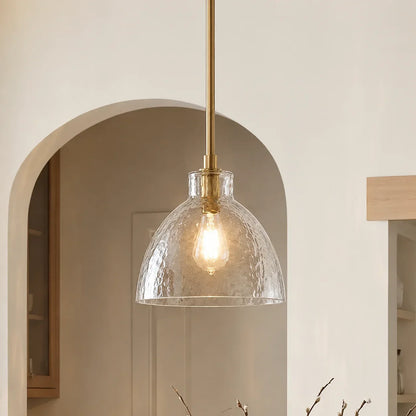 Geslepen Glazen Hanglamp Farmhouse Stijl – Amber of Helder Glas – Messing, Zwart of Nikkel Afwerking