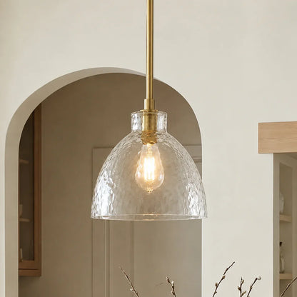Geslepen Glazen Hanglamp Farmhouse Stijl – Amber of Helder Glas – Messing, Zwart of Nikkel Afwerking