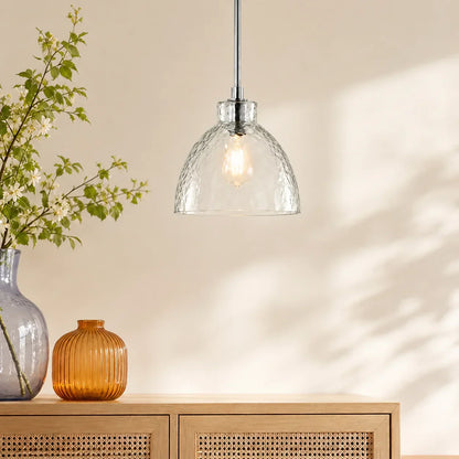 Geslepen Glazen Hanglamp Farmhouse Stijl – Amber of Helder Glas – Messing, Zwart of Nikkel Afwerking