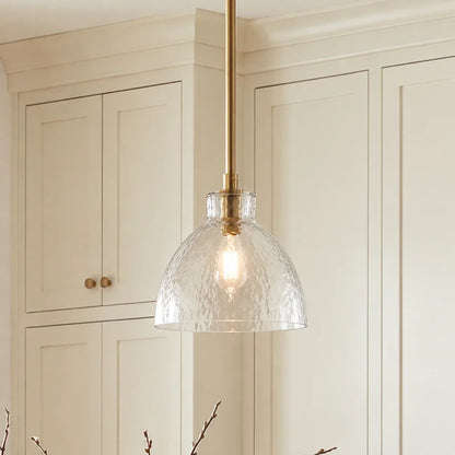 Geslepen Glazen Hanglamp Farmhouse Stijl – Amber of Helder Glas – Messing, Zwart of Nikkel Afwerking