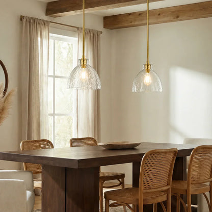 Geslepen Glazen Hanglamp Farmhouse Stijl – Amber of Helder Glas – Messing, Zwart of Nikkel Afwerking
