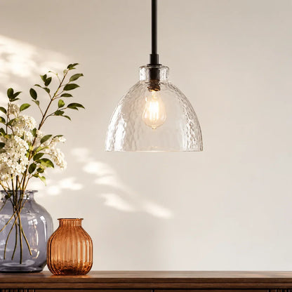 Geslepen Glazen Hanglamp Farmhouse Stijl – Amber of Helder Glas – Messing, Zwart of Nikkel Afwerking