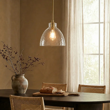 Geslepen Glazen Hanglamp Farmhouse Stijl – Amber of Helder Glas – Messing, Zwart of Nikkel Afwerking