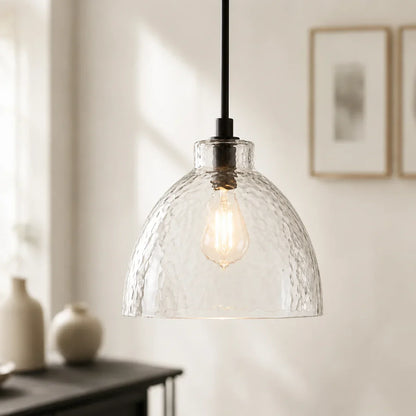Geslepen Glazen Hanglamp Farmhouse Stijl – Amber of Helder Glas – Messing, Zwart of Nikkel Afwerking