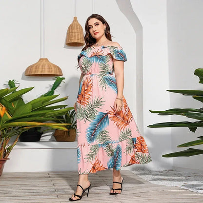 Zomerjurk Een-Schouder Bloemenjurk voor Vrouwen