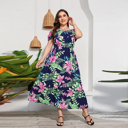 Zomerjurk Een-Schouder Bloemenjurk voor Vrouwen
