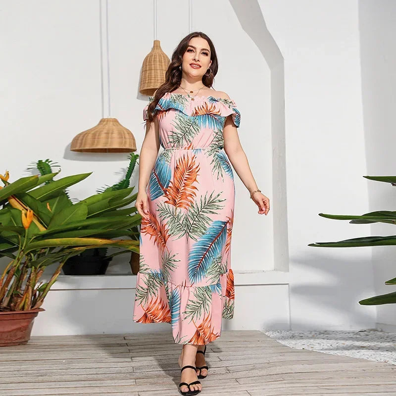 Zomerjurk Een-Schouder Bloemenjurk voor Vrouwen