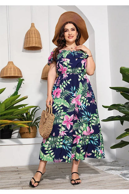 Zomerjurk Een-Schouder Bloemenjurk voor Vrouwen