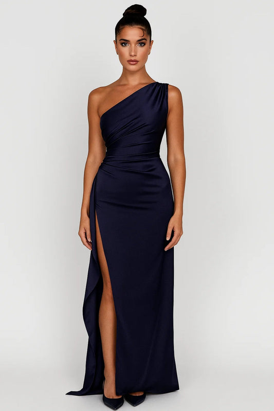 Elegante Maxi Jurk Dames One Shoulder met Hoge Split - StudioMarella