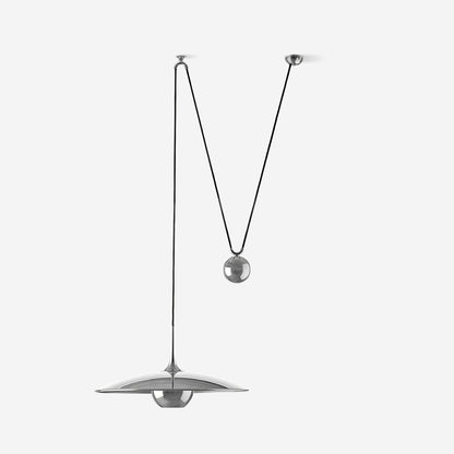 Verstelbare Hanglamp met Tegengewicht — Industriële Metalen Pendellamp in Chroom of Goud