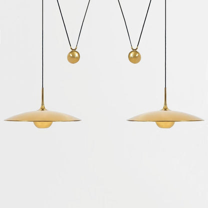 Verstelbare Hanglamp met Tegengewicht — Industriële Metalen Pendellamp in Chroom of Goud