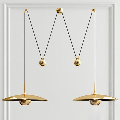 Verstelbare Hanglamp met Tegengewicht — Industriële Metalen Pendellamp in Chroom of Goud