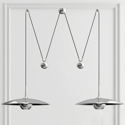 Verstelbare Hanglamp met Tegengewicht — Industriële Metalen Pendellamp in Chroom of Goud
