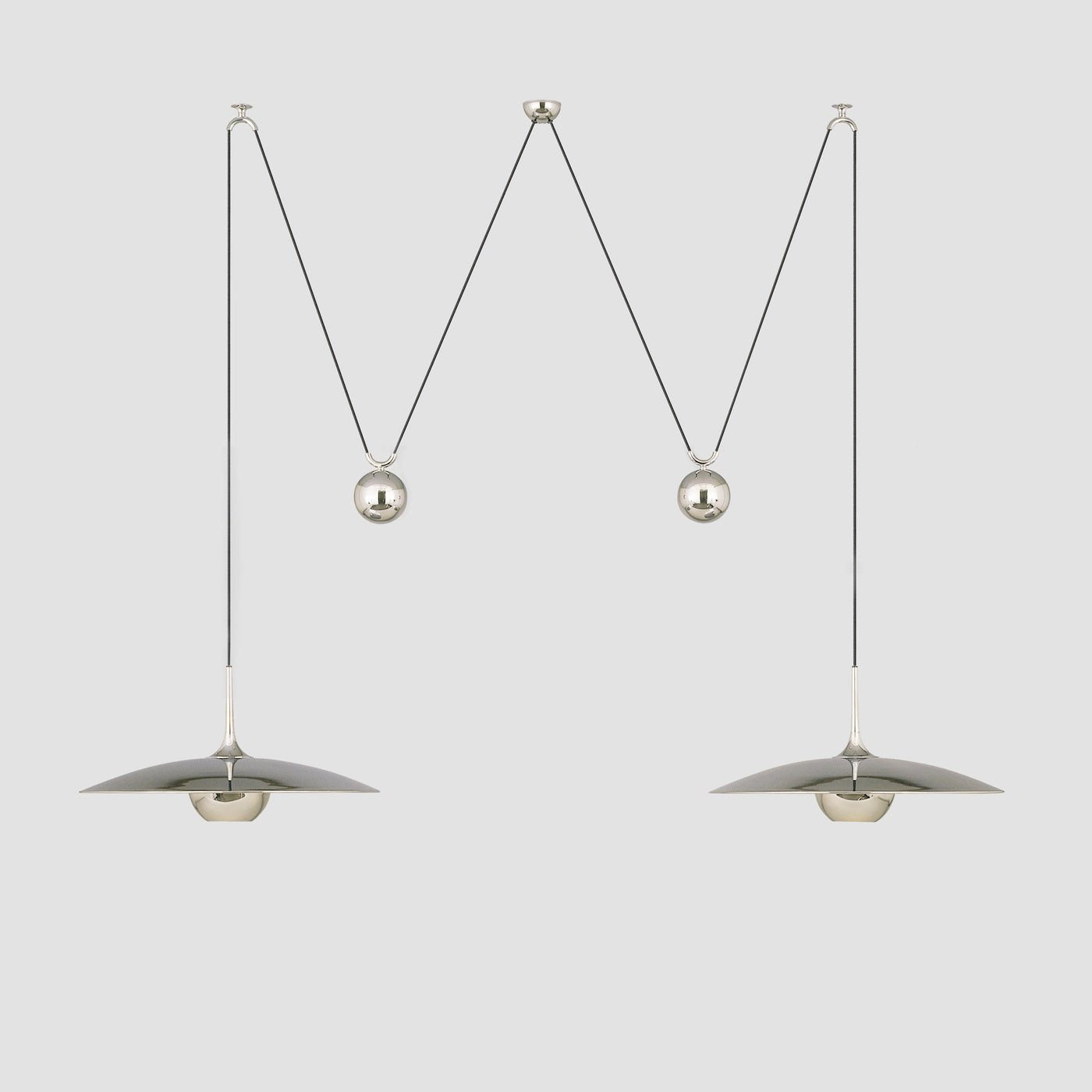 Verstelbare Hanglamp met Tegengewicht — Industriële Metalen Pendellamp in Chroom of Goud