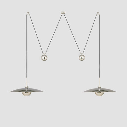Verstelbare Hanglamp met Tegengewicht — Industriële Metalen Pendellamp in Chroom of Goud