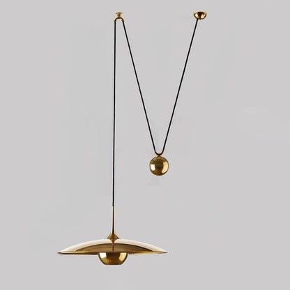 Verstelbare Hanglamp met Tegengewicht — Industriële Metalen Pendellamp in Chroom of Goud