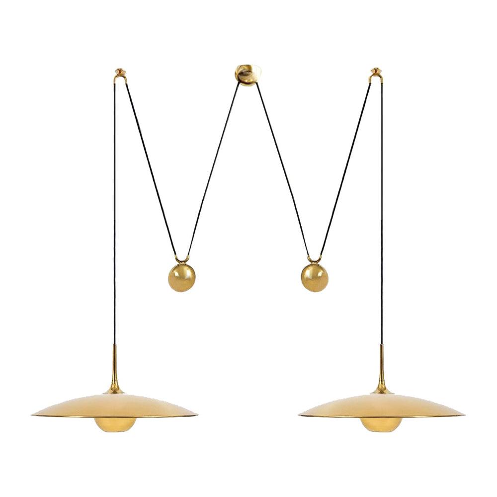 Verstelbare Hanglamp met Tegengewicht — Industriële Metalen Pendellamp in Chroom of Goud