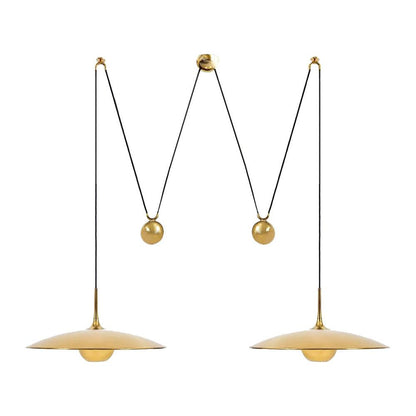 Verstelbare Hanglamp met Tegengewicht — Industriële Metalen Pendellamp in Chroom of Goud