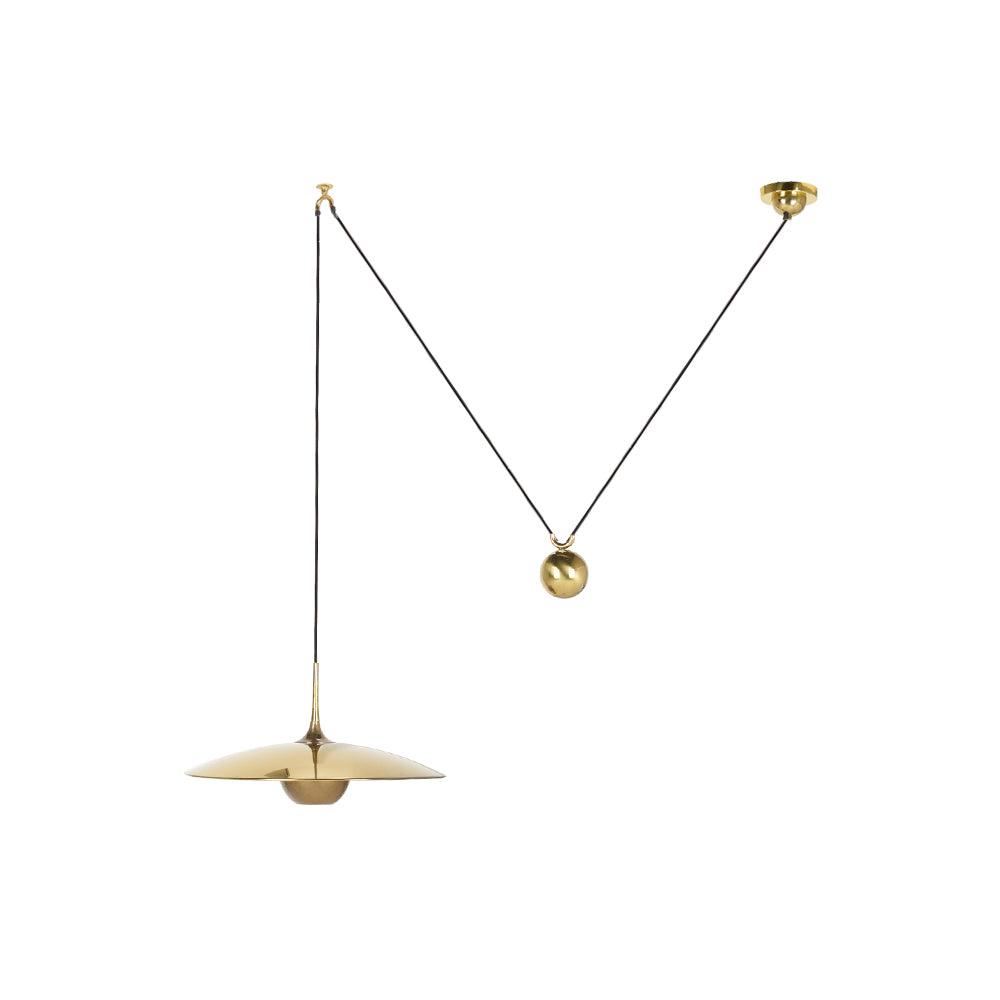 Verstelbare Hanglamp met Tegengewicht — Industriële Metalen Pendellamp in Chroom of Goud