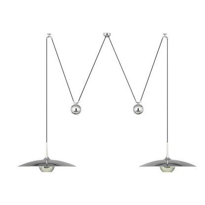Verstelbare Hanglamp met Tegengewicht — Industriële Metalen Pendellamp in Chroom of Goud
