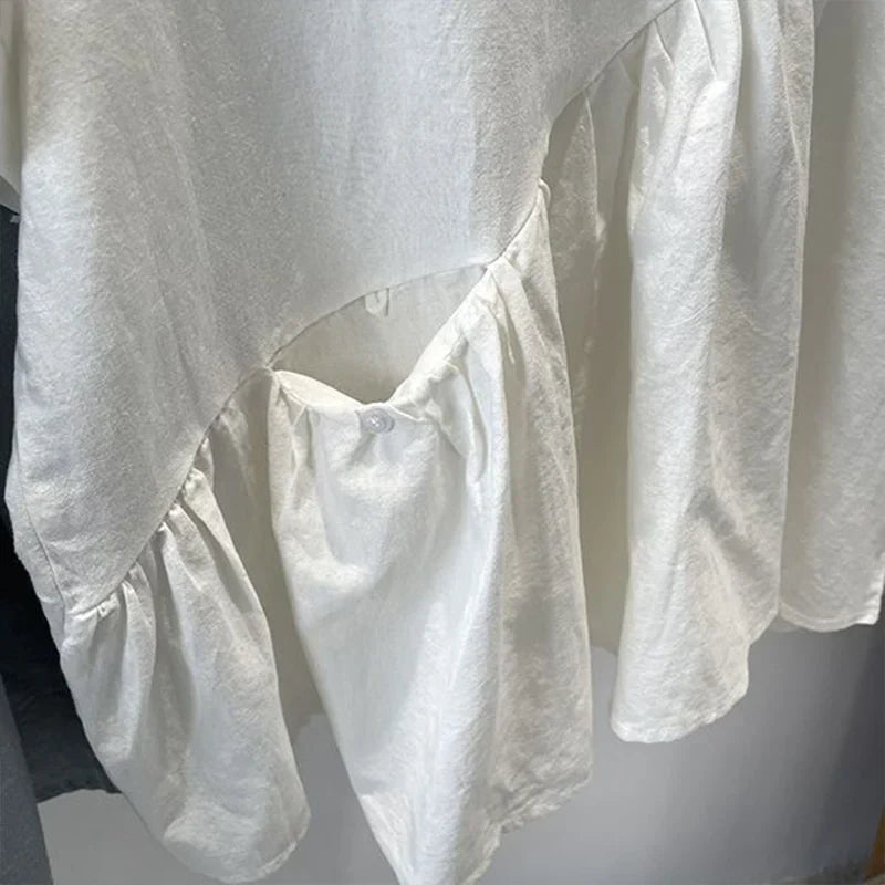 Katoenen Poppenblouse Zomerse Linnen Stijl voor Vrouw