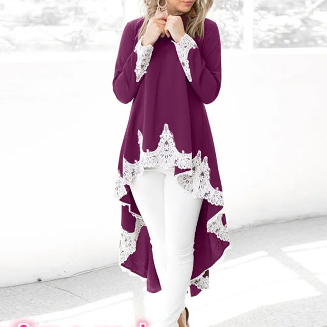 Pullover Jurk Met Asymmetrische Zoom Elegante Look