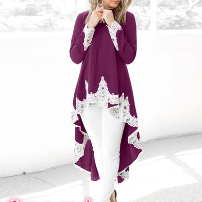 Pullover Jurk Met Asymmetrische Zoom Elegante Look