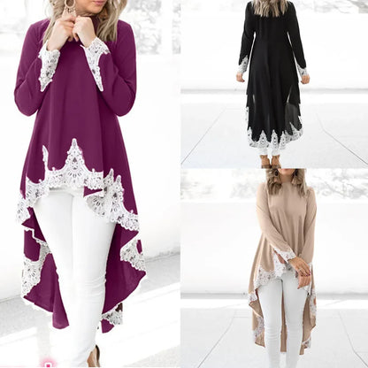 Pullover Jurk Met Asymmetrische Zoom Elegante Look