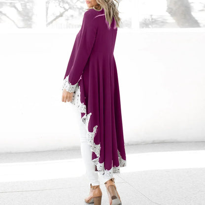 Pullover Jurk Met Asymmetrische Zoom Elegante Look