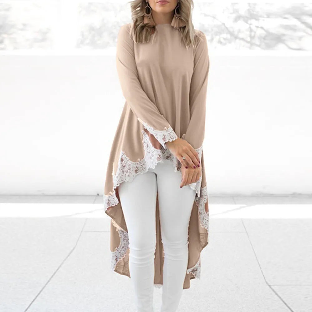 Pullover Jurk Met Asymmetrische Zoom Elegante Look